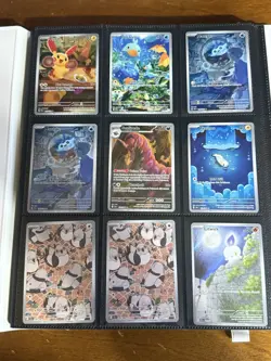 ASSORTMENT OF 60 POKEMON ILLUSTRATION RARE CARD LOT + NEW WHITE FLARE BINDER - Image 1
