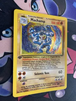 Pokemon TCG Machamp Holo Rare 1st Edition Base Set, Card 8/102, LP Condition - Image 2