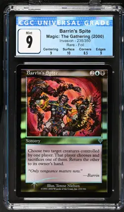 BARRIN'S SPITE Invasion Foil Rare CGC 9 MTG [Nostalgium] - Image 1