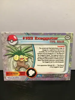 Exeggutor #103 Topps Foil TV Animation Edition Pokemon - Image 2