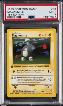 1999 POKEMON BASE SET 1ST EDITION #53 MAGNEMITE PSA 9 - Image 1