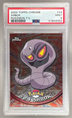 57844452 Arbok 2000 Topps Chrome Pokemon T.V #24 PSA 9 - Image 1