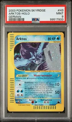 PSA 9 MINT GERMAN Articuno H3/H32 Skyridge Holo Arktos Pokemon TCG - Image 1