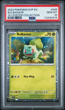 2023 POKEMON SVP EN-SV BLACK STAR PROMO 151 POSTER COLL #046 BULBASAUR PSA 10 - Image 1