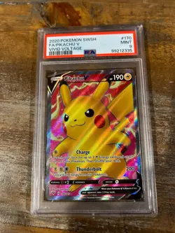 POKEMON 2020 Vivid Voltage Full Art PIKACHU V #170 PSA 9 Mint RARE 2 - Image 1