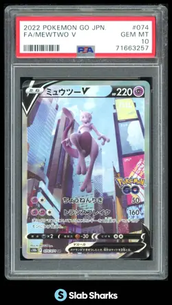 2022 POKEMON SWORD & SHIELD GO JAPANESE S10B #074/071 MEWTWO V FULL ART PSA 10 - Image 1