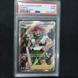 2020 Pokemon: MILO 190/192 - [Rebel Clash] - Full Art Trainer- Mint - PSA 9 - Image 1