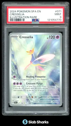 2024 POKEMON SHROUDED FABLE - SFA EN #071/064 CRESSELIA ILLUSTRATION RARE PSA 9 - Image 1