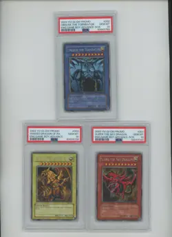 Lot (3) 2003 Yu-Gi-Oh! Promo Eng. Game Boy Advance #001-003 Obslk Dragon PSA 10 - Image 1