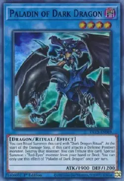 Yugioh Paladin of Dark Dragon 1st Edition Ultra Rare Purple NM - Free Holo Card - Image 1
