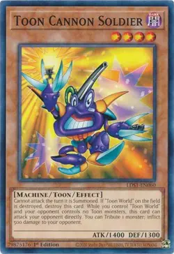 Yugioh - Toon Cannon Soldier - 1st Edition NM - Plus Free Holographic Card - Image 1