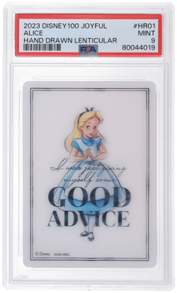 2023 Card Fun Disney 100 Joyful Alice Hand Drawn Lenticular #D100HR01 PSA 9 - Image 1