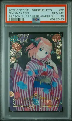 Psa10 Nino Nakano The Quintessential Quintuplets Wafer Card Sp22 Appraisal Item - Image 1