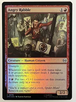 Angry Rabble Marvel's Spider-Man Foil MTG NM - Image 1