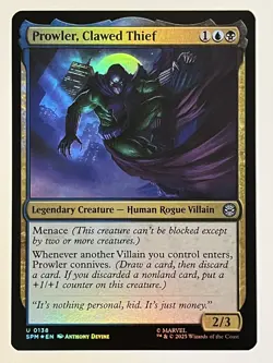 Prowler, Clawed Thief Marvel's Spider-Man Foil MTG NM - Image 1