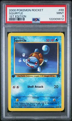 2000 POKEMON ROCKET 1ST ED #68 SQUIRTLE PSA 9 - Image 1