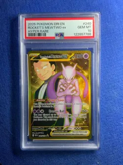 Rocket's Mewtwo Ex #240 2025 Pokemon Dri En-Destined Rivals PSA 10 Hyper Rare - Image 1