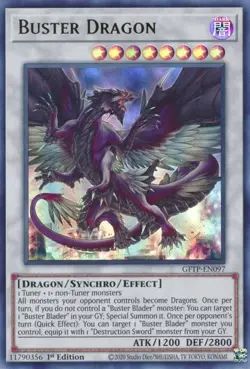 Buster Dragon GFTP-EN097 Ghosts from the Past 1st Edition Ultra Rare NM Yugioh - Image 1