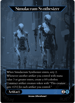 Simulacrum Synthesizer - Full Art Altered Art Custom Proxy Cards - Image 1