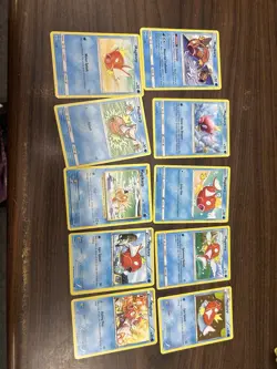 Set of 10 Unique Art Magikarp Pokemon Card English No Duplicates - Image 1