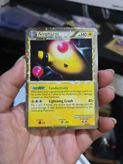 Pokemon TCG Cards Ampharos Prime 105/123 HGSS Ultra Rare Holo EXC - Image 1