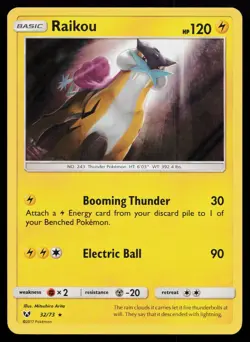 Raikou 32/73 Holo Rare Shining Legends Pokemon Card - Image 1