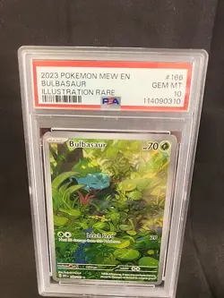 Pokemon TCG Bulbasaur Holo Rare MEW 151 Card 166/165 PSA 10 - Image 2