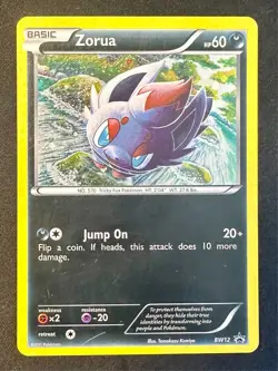 Zorua SWIRL! BW12 B&W Black Star Promo Komiya Art Pokemon Card Cosmos Holo - Lp - Image 1