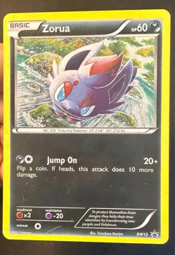Zorua SWIRL! BW12 B&W Black Star Promo Komiya Art Pokemon Card Cosmos Holo - Lp - Image 2