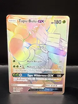 Pokemon TCG 2017 Sun & Moon Burning Shadows Rainbow Rare Tapu Bulu GX 149/147 NM - Image 1