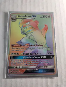 Pokemon Gumshoos GX 157/149 Full Art Hyper Rare Card Sun & Moon Secret Rainbow - Image 1