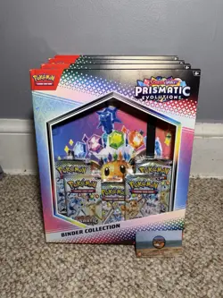 LOT OF 4 Pokemon Prismatic Evolutions Binder Collection - New & Factory Sealed - Image 1