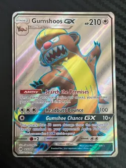 Pokemon TCG Gumshoos GX 145/149 Full Art Ultra Rare Sun & Moon Base Set DMG - Image 1