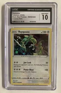 Rayquaza SWSH029 Black Star Promo Cosmos Holo CGC 10 GEM MINT - Image 1