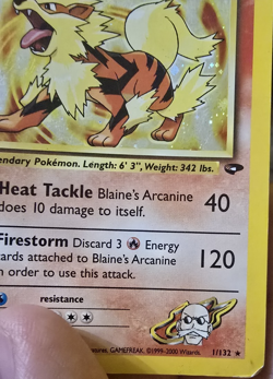 Pokemon TCG - Blaine's Arcanine - 1/132 - Holo - Gym Challenge [Heavily Played] - Image 5