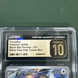 Pokemon GRADED 2025 Tornadus 210 WhiteFlare PRISTINE Illustration Rare GM 10 CGC - Image 3