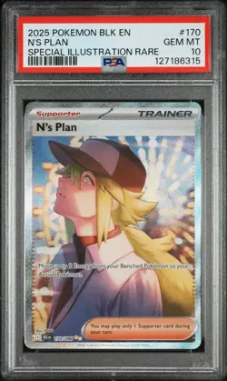 Pokemon TCG N's Plan 170/086 Sir Black Bolt PSA 10 Gem Mint - Image 1