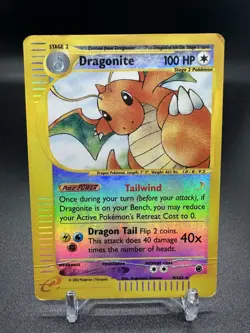 2002 Pokemon Expedition Dragonite 9/165 Reverse Holo Rare WOTC E-Series Vintage - Image 1