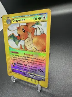 2002 Pokemon Expedition Dragonite 9/165 Reverse Holo Rare WOTC E-Series Vintage - Image 3