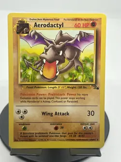 Pokemon TCG Aerodactyl 16/62 Fossil Regular Rare LP - Image 1