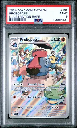 2024 POKEMON TWM EN-TWILIGHT MASQUERADE ILLUSTRATION RARE #182 PROBOPASS PSA 9 - Image 1