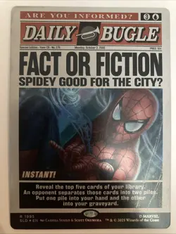 MTG Fact Or Fiction (1995) *FOIL* Secret Lair: Spider-Man Daily Bugle NM/M - Image 1