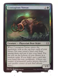 MTG Contagious Vorrac (164/530) Phyrexia All Will Be One FOIL - Image 1