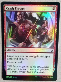 Crash Through - Hour of Devastation (HOU) - Common Foil - NM - MTG - Image 1