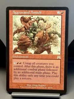 MTG Magic the Gathering Aggravated Assault Onslaught EX RARE - Image 1
