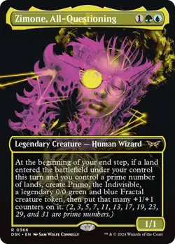 Zimone, All-Questioning Borderless Duskmourn MTG MAGICLGND HUMAN WIZARD R O253 - Image 1