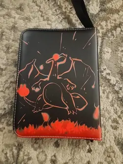 Pokemon TCG Charizard Red Black Flame Zip Up 4x50 pages UNIQUE BINDER NEVER USED - Image 4