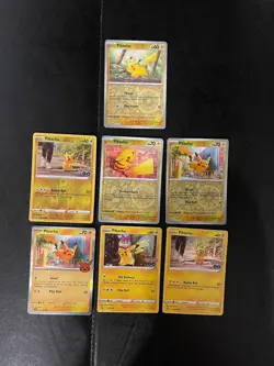 Pokemon Pikachu LOT 7x Cards - Holo - Reverse Holo - Promo Sword Shield Scarlet - Image 1