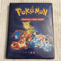 1999 POKEMON WOTC BLUE CARD BINDER CASE 18 CARDS HOLOS HYPNO SYCTHER EEVEE - Image 1
