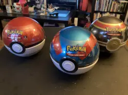 3 Pokemon Trading Card Game In Metal Poke Ball Sealed Brand New - Image 5